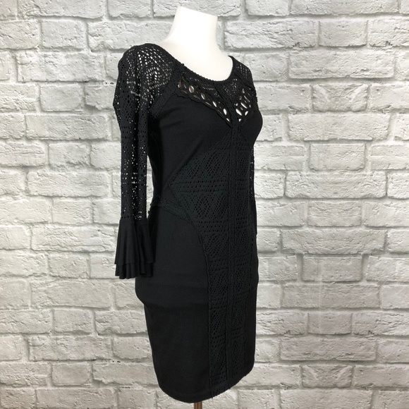 Free People City Girl Black Bodycon Crochet Dress - Picture 5 of 8